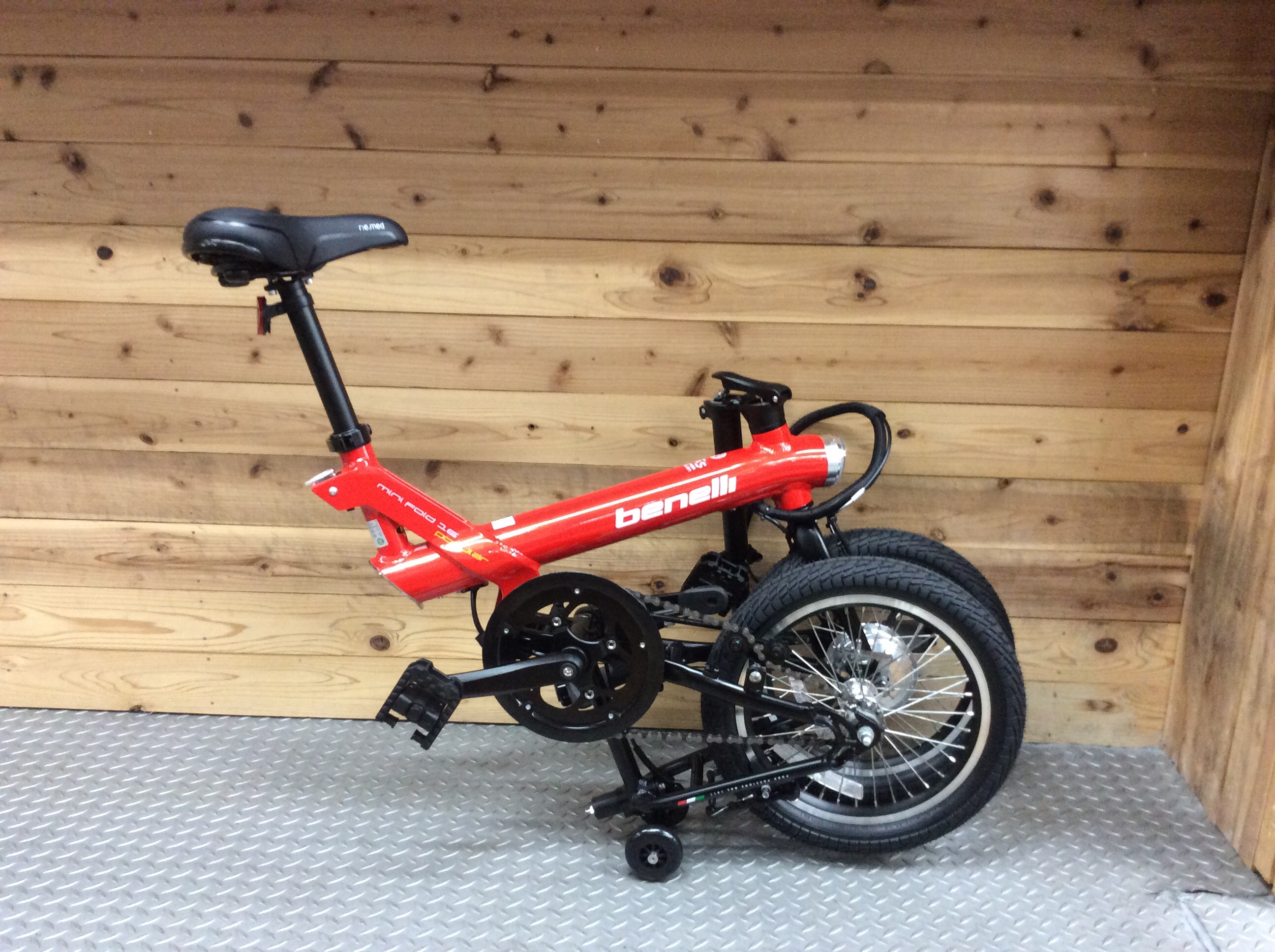 激レア マーチャリ 日産マーチ ノベルティ 折り畳み自転車 赤色 I LOVE